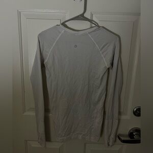 White Lulu Long Sleeve Athletic Top